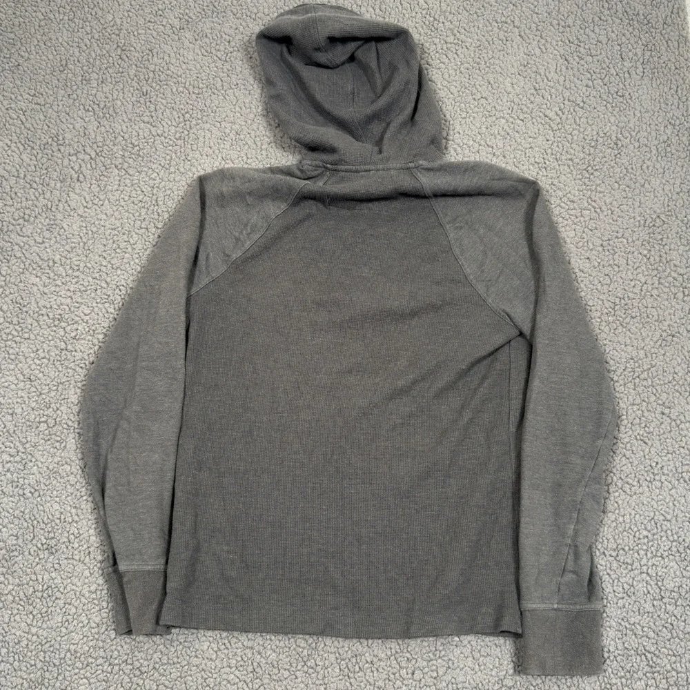 Banana Republic Hoodie Mens Medium Gray Waffle Knit 1/4 Zip Sweatshirt Pullover